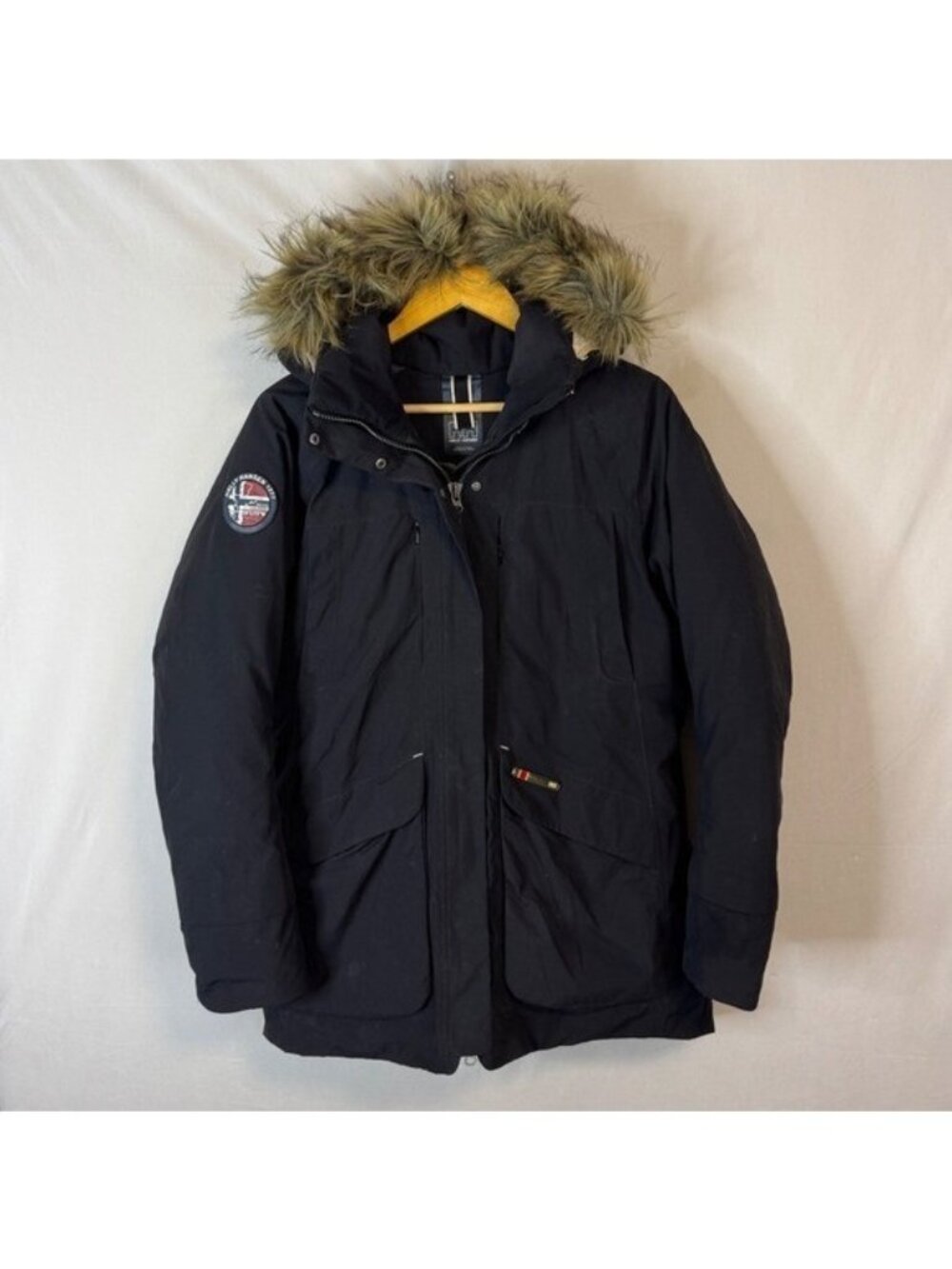 Helly Hansen Svalbard Parka Black Goose Down H2Flow Winter Jacket Men Small